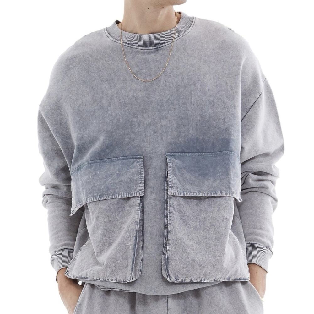 Rare‎ ASOS Design Sweatshirt Men’s Small Oversized Double Pockets W/Flaps